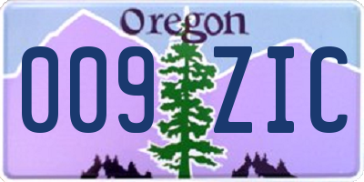 OR license plate 009ZIC