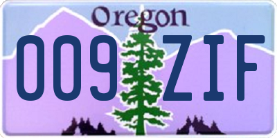 OR license plate 009ZIF