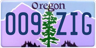 OR license plate 009ZIG