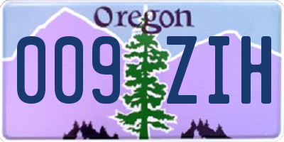 OR license plate 009ZIH