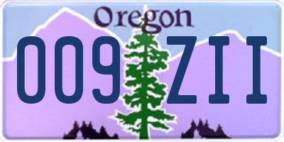 OR license plate 009ZII