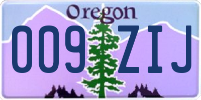OR license plate 009ZIJ