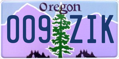 OR license plate 009ZIK
