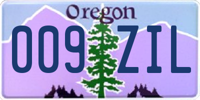 OR license plate 009ZIL