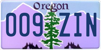 OR license plate 009ZIN