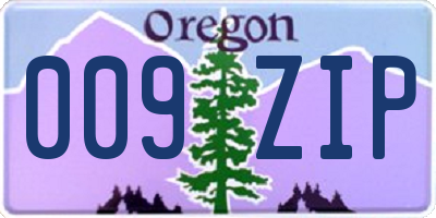 OR license plate 009ZIP