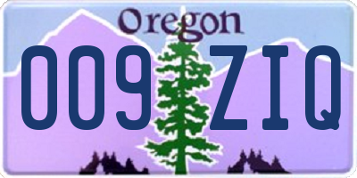 OR license plate 009ZIQ