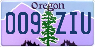 OR license plate 009ZIU