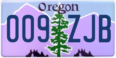 OR license plate 009ZJB
