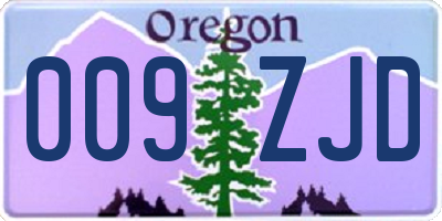 OR license plate 009ZJD