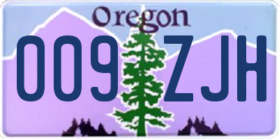 OR license plate 009ZJH