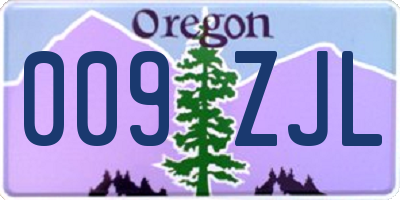 OR license plate 009ZJL