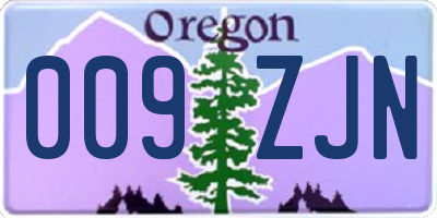 OR license plate 009ZJN
