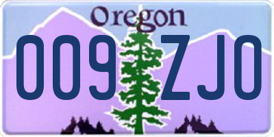 OR license plate 009ZJO
