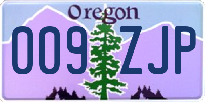 OR license plate 009ZJP