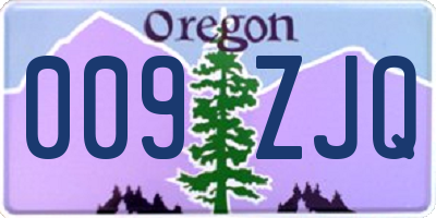 OR license plate 009ZJQ