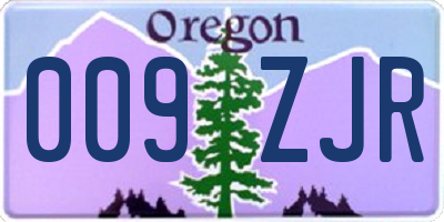 OR license plate 009ZJR