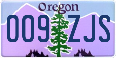 OR license plate 009ZJS