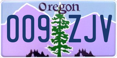 OR license plate 009ZJV