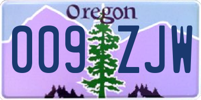 OR license plate 009ZJW