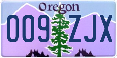 OR license plate 009ZJX
