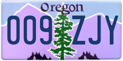OR license plate 009ZJY