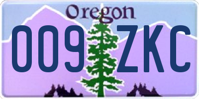 OR license plate 009ZKC