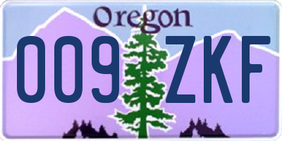 OR license plate 009ZKF