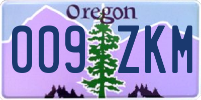 OR license plate 009ZKM