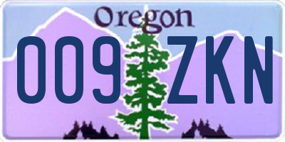 OR license plate 009ZKN