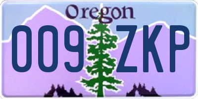 OR license plate 009ZKP