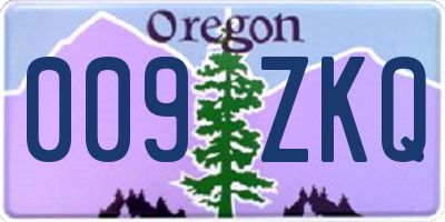 OR license plate 009ZKQ