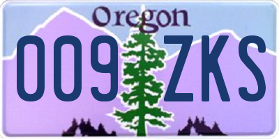 OR license plate 009ZKS