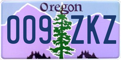 OR license plate 009ZKZ