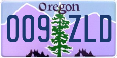 OR license plate 009ZLD