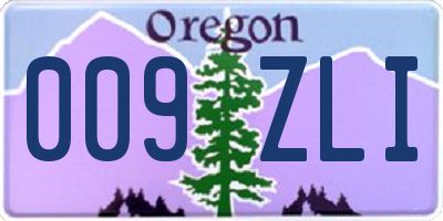 OR license plate 009ZLI
