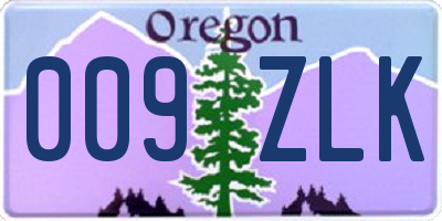 OR license plate 009ZLK