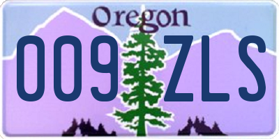 OR license plate 009ZLS