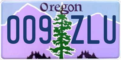 OR license plate 009ZLU