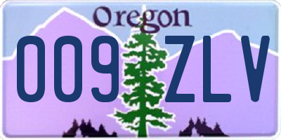 OR license plate 009ZLV