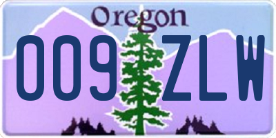 OR license plate 009ZLW