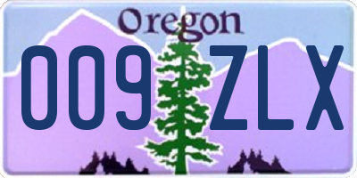 OR license plate 009ZLX