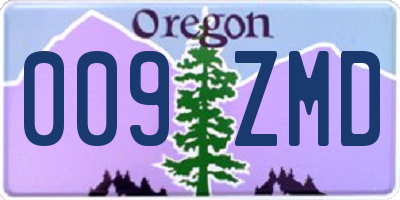 OR license plate 009ZMD