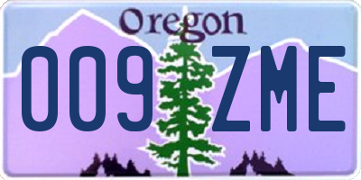 OR license plate 009ZME