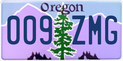 OR license plate 009ZMG