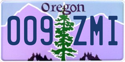OR license plate 009ZMI