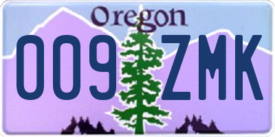 OR license plate 009ZMK