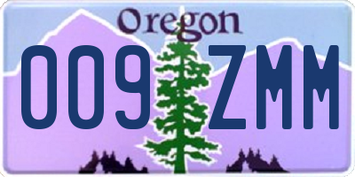 OR license plate 009ZMM