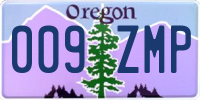 OR license plate 009ZMP