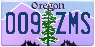 OR license plate 009ZMS